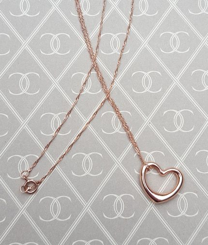 Rose gold floating clearance heart necklace