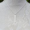 Vertical bar necklace in silver