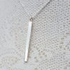 Vertical bar necklace in silver