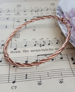 9ct Rose Gold Twisted Tube Bangle