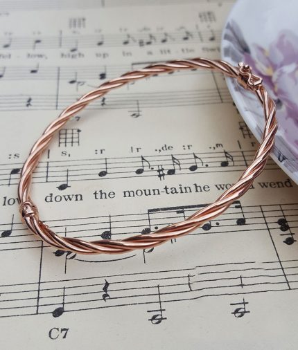 9ct Rose Gold Twisted Tube Bangle