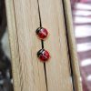 Little ladybird earrings in yellow gold and enamel