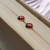 Little ladybird earrings in yellow gold and enamel