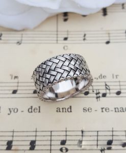 Men's Sterling Silver Herringbone Ring