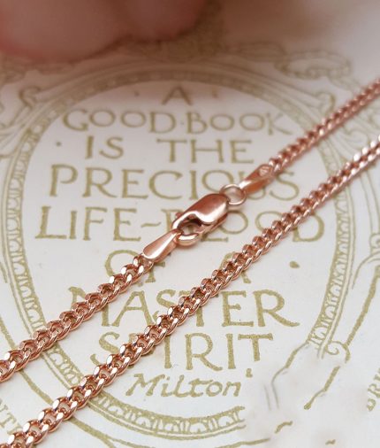 9ct Rose Gold 2mm Curb Chain Necklace 18" 20" 22"