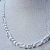 Men's Chunky 6mm Sterling Silver Figaro Chain Necklace 20" 22"