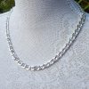 Men's Chunky 7mm Sterling Silver Anchor Chain Necklace 20" 24"