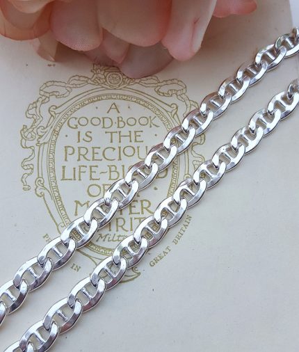 Men's Chunky 7mm Sterling Silver Anchor Chain Necklace 20" 24"