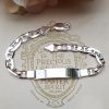 Men's Sterling Silver Flat Anchor ID Bracelet 8''
