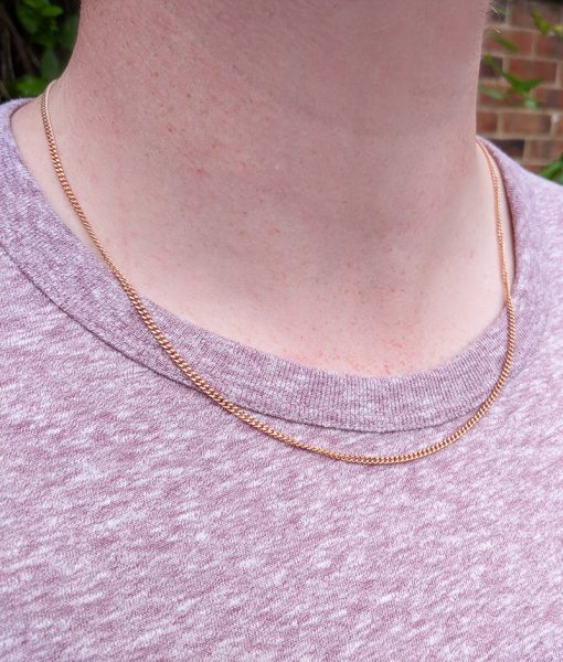 Solid 9ct Rose Gold Curb Chain Necklace for Men & Ladies 18" 20"