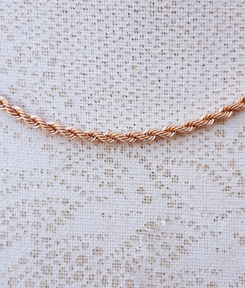 Solid 14k Rose Gold Men's Women's Real Rope Chain Necklace 1.5mm-4mm