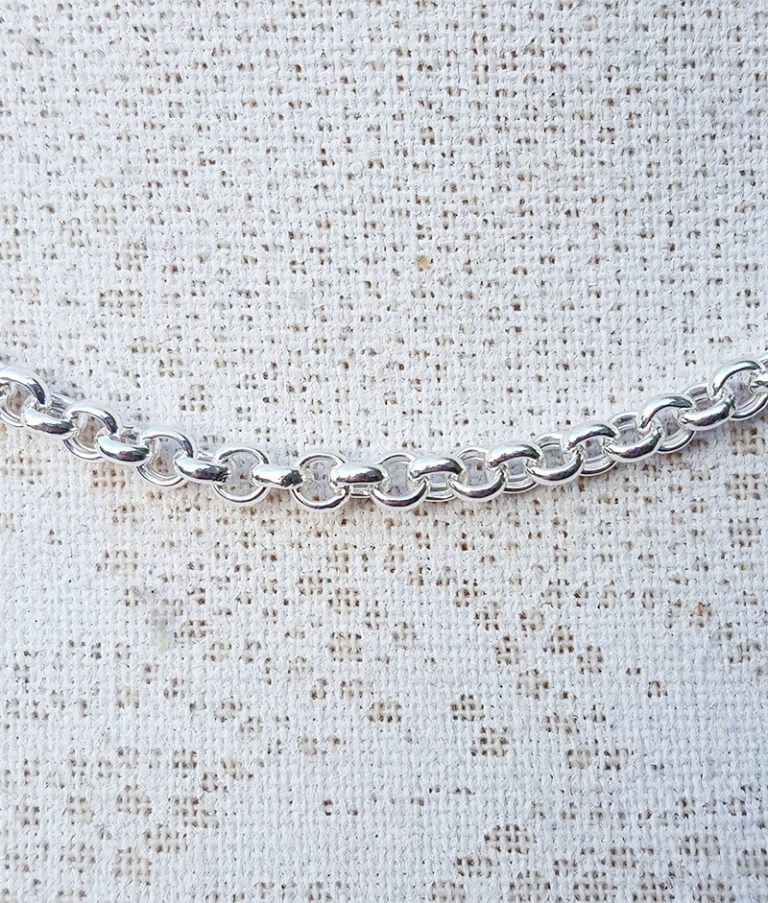 24-Inch 925 Sterling Silver 4mm Belcher Rolo Chain Necklace. Classic Style For Men Or Women, Lobster Clasp.