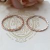 9ct Rose & White Gold 3cm Twist Hoop Earrings