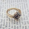 Art Deco Inspired 9ct Yellow Gold, Diamond & Sapphire Ring