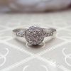 9ct White Gold Diamond Cluster & Shoulder Ring