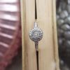 9ct White Gold Diamond Cluster & Shoulder Ring