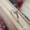 9ct White Gold Diamond Cluster & Shoulder Ring