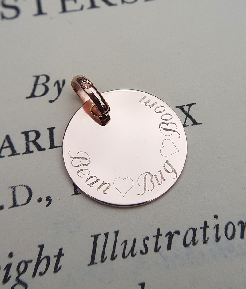 Personalised Solid 9ct Gold Disc Necklace (Yellow, White or Rose)