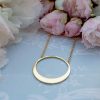 Open disc pendant necklace in solid 9ct yellow gold