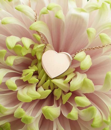 Personalised 9ct Yellow or Rose Gold Miniature Heart Tag Necklace