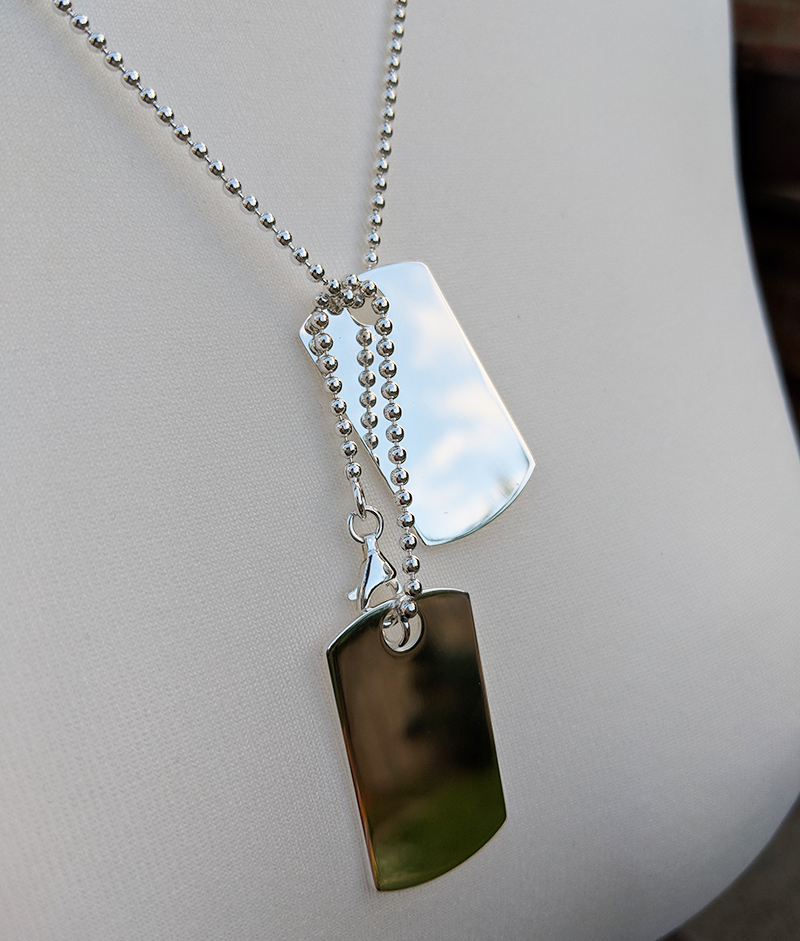 Men's Sterling Silver Dog Tag Necklace