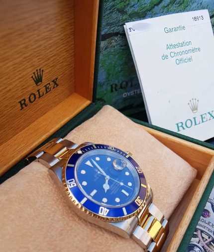 Pre-Owned Rolex Submariner 16613 Blue Dial Year 2003 - Box \u0026 Papers |  Chains of Gold