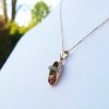 Petite & Pretty Pink Sapphire & Diamond Rose Gold Shoe Necklace