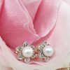 Pearl & Diamonds Delicate Flower Drop Earrings in 9ct Rose Gold. Vintage Style Inspired.