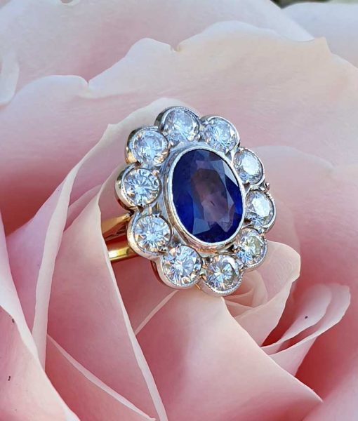 vintage sapphire cluster ring