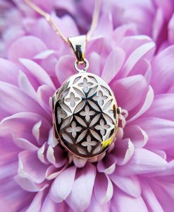 9ct Yellow Gold Openwork Oval Locket Necklace