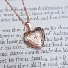 Petite 9ct Rose Gold Engraved Heart Locket Necklace with a set Diamond