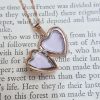 Petite 9ct Rose Gold Engraved Heart Locket Necklace with a set Diamond
