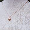 Petite 9ct Rose Gold Engraved Heart Locket Necklace with a set Diamond