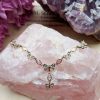 Beautiful antique style necklace set with sapphires and diamonds.