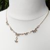 Antique Style 14ct Yellow Gold Sapphire & Diamond Lavalier Necklace
