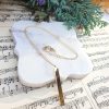 Veritical bar necklace in solid gold personalise and engrave