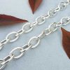 Solid Sterling Silver Oval Belcher Chain Necklace