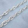 Unisex 10mm Sterling Silver Round Anchor Chain Necklace