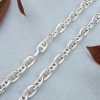 Unisex 10mm Sterling Silver Round Anchor Chain Necklace