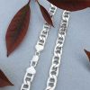 Sterling silver heavy anchor chain for men