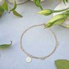 Personalised Ladies 9ct Yellow Gold Disc Charm Bracelet 7.5''