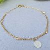 Personalised Ladies 9ct Yellow Gold Disc Charm Bracelet 7.5''