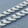 Unisex Sterling Silver 9.6mm Square Curb Chain Necklace