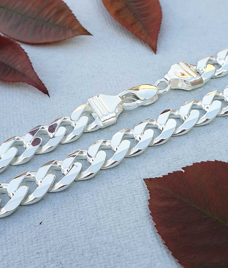 Statement Sterling Silver 1.2mm Square Curb Chain 20