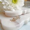 Delicate 9ct Yellow Gold with zirconia nature inspired Earrings