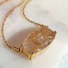 Large Vintage Rutilated Quartz Necklace in 18ct yelow gold