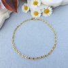 9ct yellow mariner anchor style anklet 9''