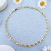 9ct yellow mariner anchor style anklet 9''