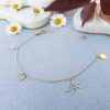 9ct yellow gold sea charms anklet