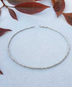 9 ct white gold rope chain anklet